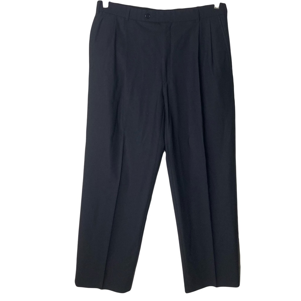 Nwot Brooks Brothers 346 Black Stretch Wool Lycra Blend Slacks Pants 34x31 Pleat